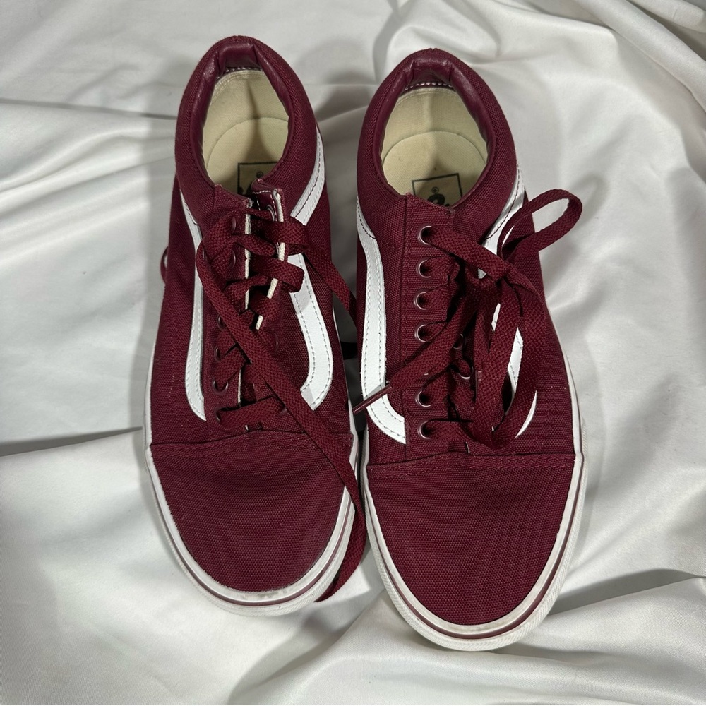 EUC Vans Burgundy Canvas Old Skool Skater Sneakers SZ US Women 8